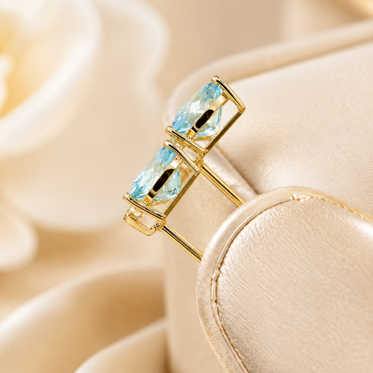 Aquamarine Diamond Stud Earrings